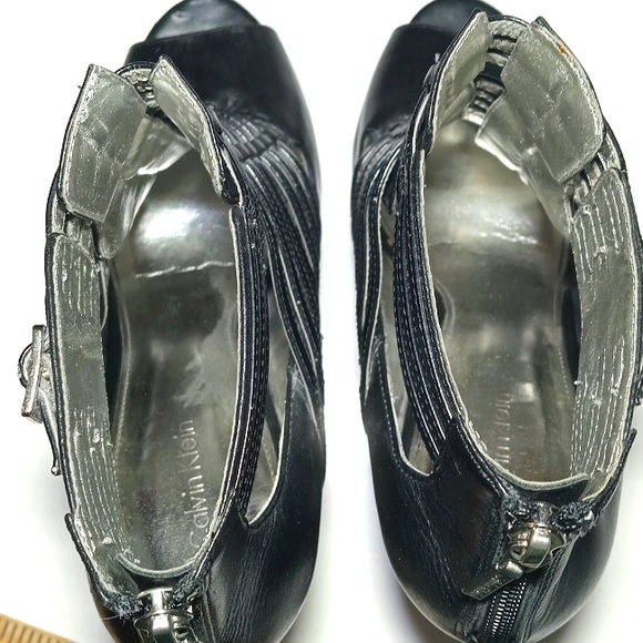Calvin Klein Danica Black Leather Women's Heels Shoes Size 7M - Picture 14 of 15